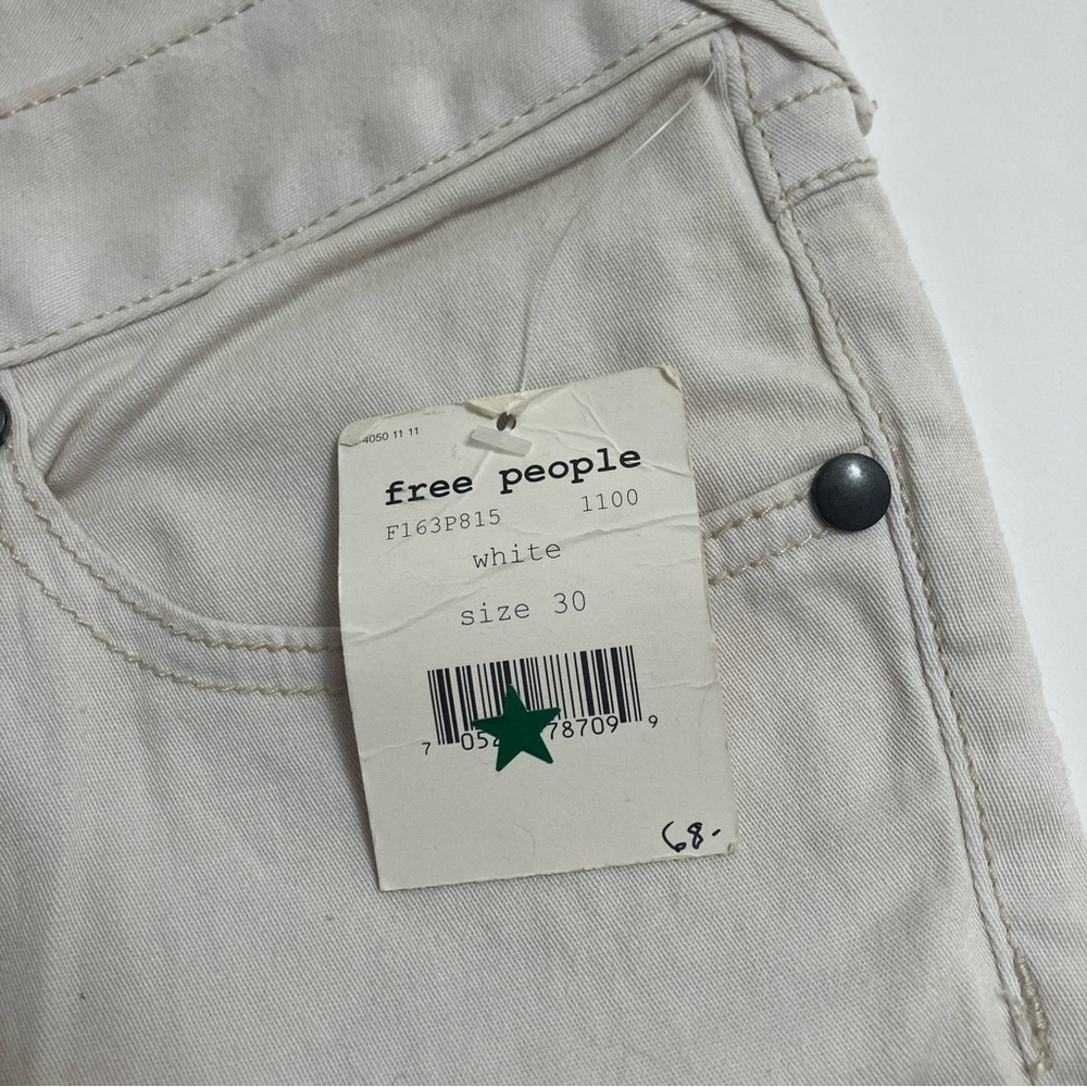 FREE PEOPLE white denim crop flare jeans NWT - Picture 4 of 6